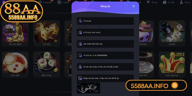 Hướng dẫn 88AA tạo tài khoản hội viên và nạp tiền an toàn