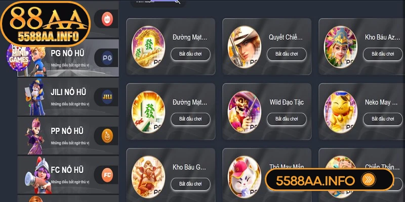 Hệ thống liên tục cập nhật các tựa game nổ hũ theo chủ đề hót