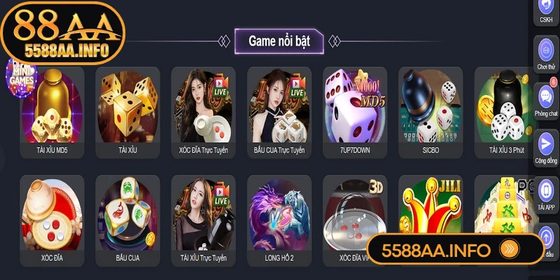 Trò chơi 88AA được cập nhật liên tục theo các xu hướng hot