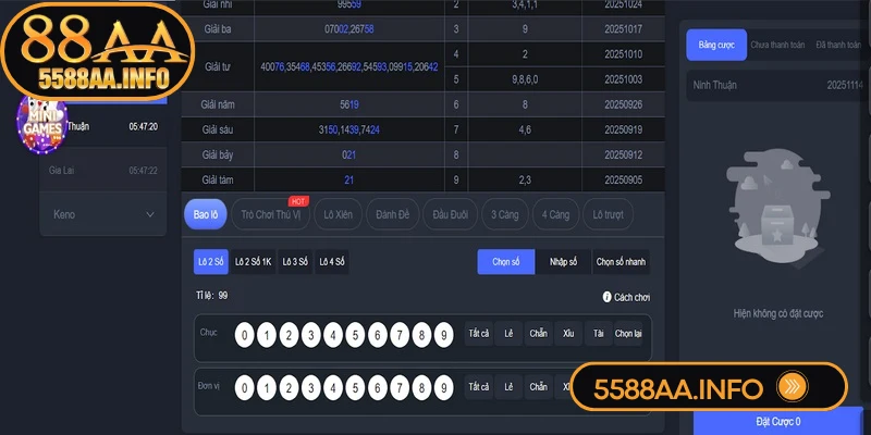 Xổ số 88AA ra đời trong thời đại mới đang tạo nên cơn sốt lớn